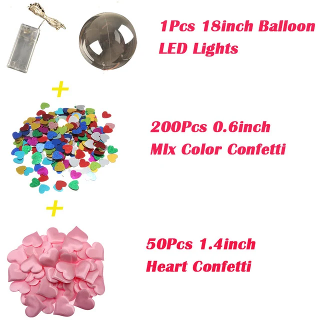 JOY-ENLIFE 3m Led String Lights With 18inch Transparent PVC Helium Balloon Christmas Wedding Party Decor Birthday Party Supplies