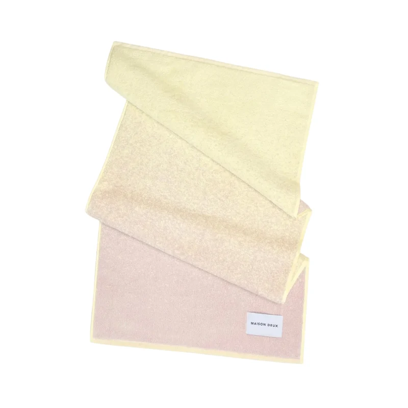 Handtuch “Gradient Buttergelb Rosa” 50x100 cm | Maison Deux