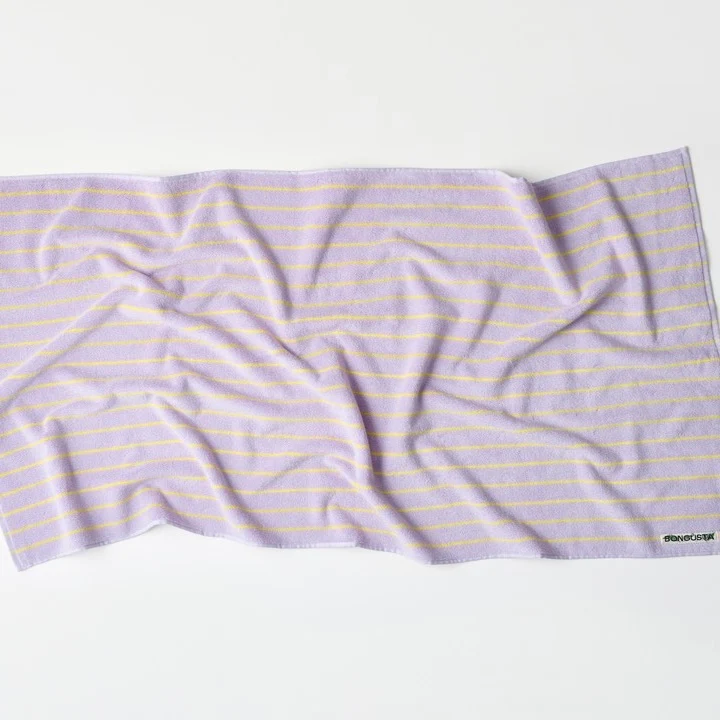 Badetuch “Naram Lilac & Neon Yellow” 70x140 cm | BONGUSTA