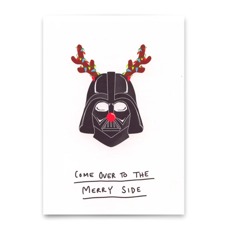 Postkarte "Come over to the merry side" | Lustige Karte zu Weihnachten