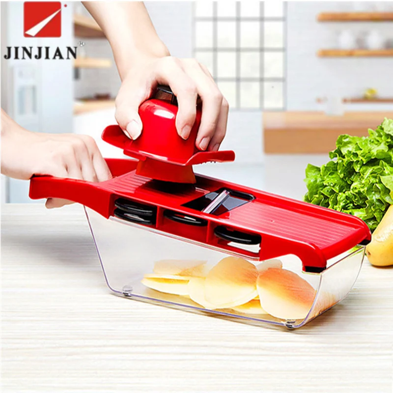JINJIAN 6 in 1 Mandoline Vegetable Slicer Stainless Steel Cutting Vegetable Grater Creative Kitchen Gadget Carrot Potato cutter