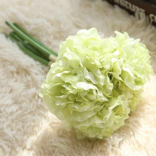 Zinmol Hot Selling 5pcs/bunch Artificial Peony Silk Flower Leaf Bouquet Bridesmaid Bouquet Home Party Decor Wedding Garden Decor