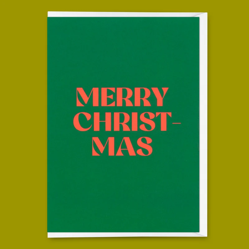 Grußkarte "Merry Christmas Grün" | Schöne Klappkarte zu Weihnachten