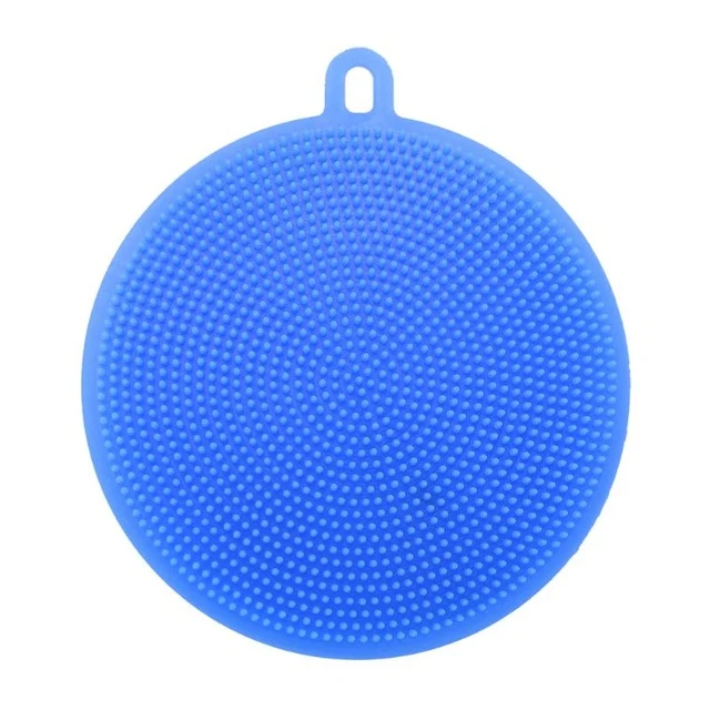 Fruit Vegetable Food Grade Silicone Dishwashing Sponge Brush Antibacterial Kitchen Cleaning Pad Clean Vegetable/Pan Brush Tool