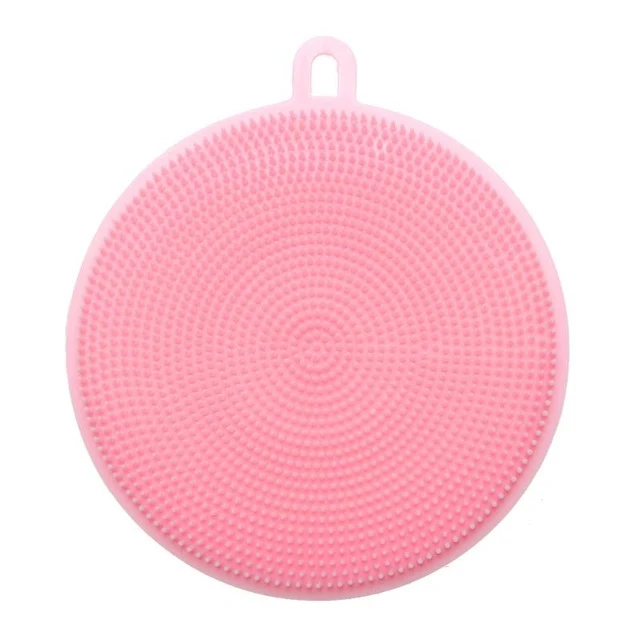 Fruit Vegetable Food Grade Silicone Dishwashing Sponge Brush Antibacterial Kitchen Cleaning Pad Clean Vegetable/Pan Brush Tool