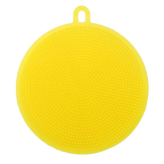 Fruit Vegetable Food Grade Silicone Dishwashing Sponge Brush Antibacterial Kitchen Cleaning Pad Clean Vegetable/Pan Brush Tool
