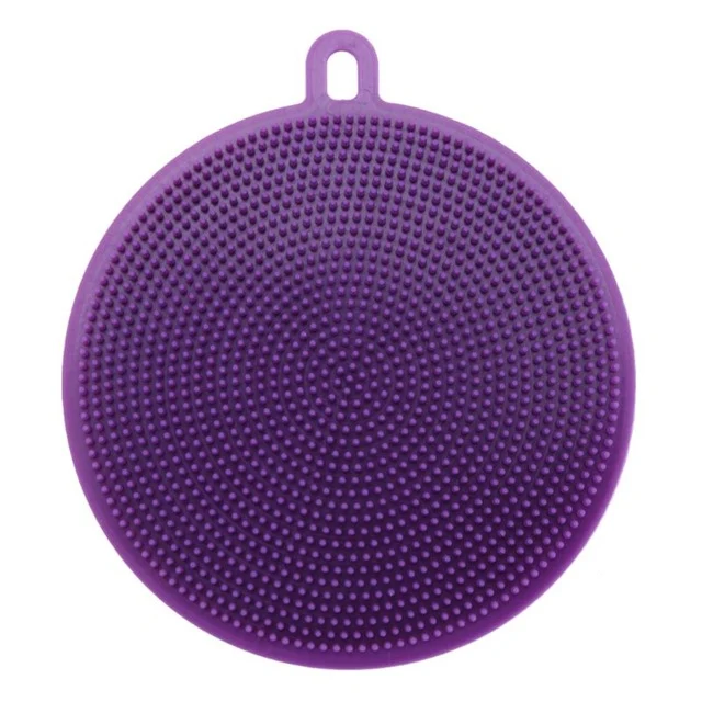 Fruit Vegetable Food Grade Silicone Dishwashing Sponge Brush Antibacterial Kitchen Cleaning Pad Clean Vegetable/Pan Brush Tool