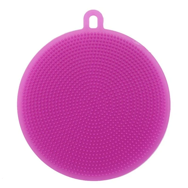 Fruit Vegetable Food Grade Silicone Dishwashing Sponge Brush Antibacterial Kitchen Cleaning Pad Clean Vegetable/Pan Brush Tool