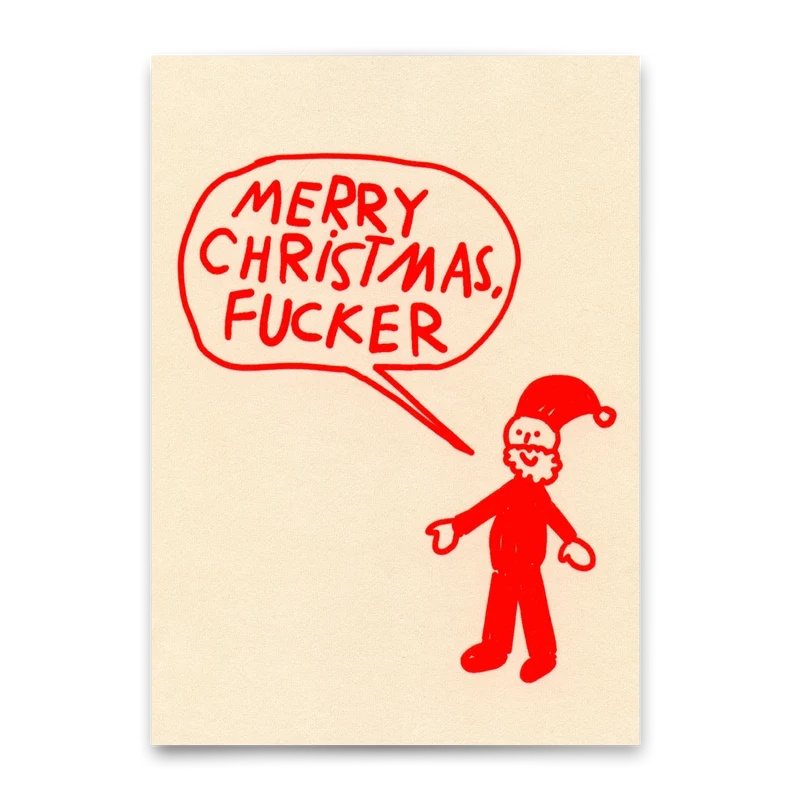 Postkarte "Primitive Santa" | Ausgefallene Postkarte zu Weihnachten