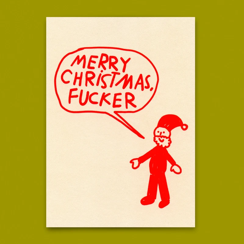 Postkarte "Primitive Santa" | Ausgefallene Postkarte zu Weihnachten