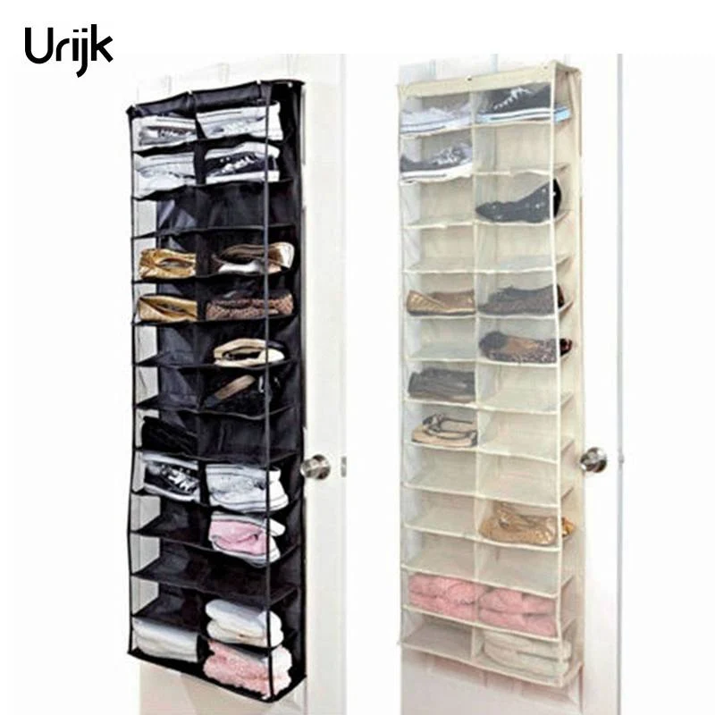 Urijk 26 Pairs Shoes Organizer Bags Storage Organizer Shoe Space Saver Rack bag Non-Woven Door Hanging Storage Bag Organizer