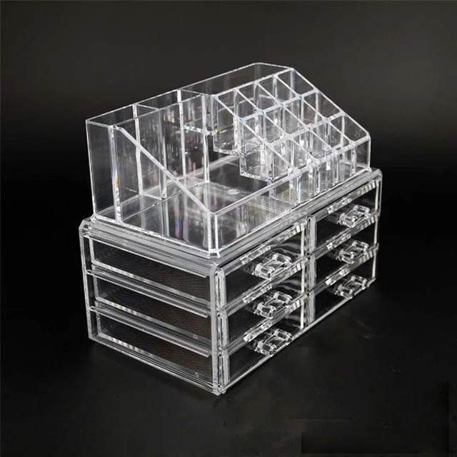 New Clear Acrylic Makeup Storage Case Nail Polish Rack Lipstick Cosmetic Storage box Holder Makeup Brush Makeup Organizer