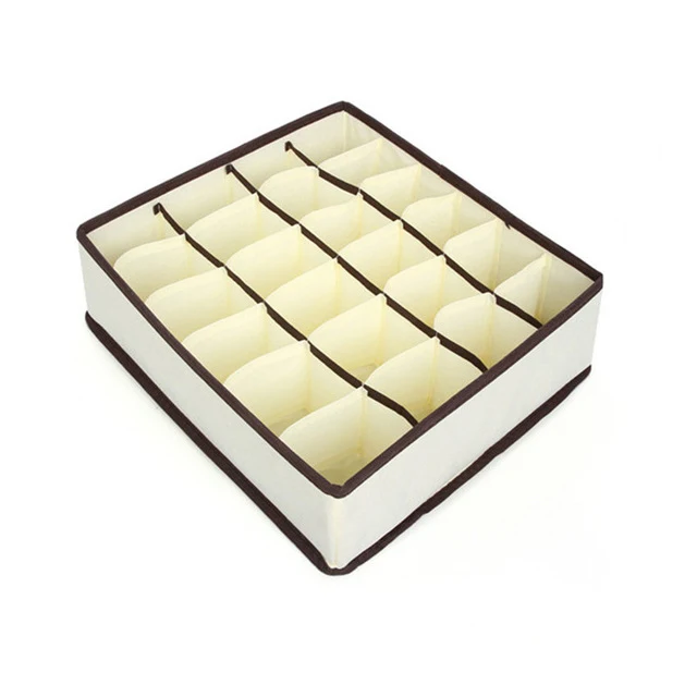 4pcs Foldable Nonwoven Storage Box Container Drawer Divider Lidded Closet Boxes For Ties Socks Bra Underwear Organizer