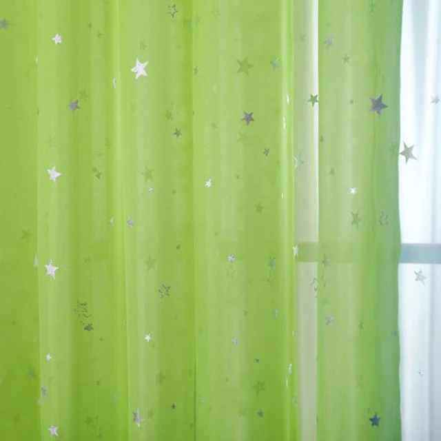White Star Tulle Curtains Modern Curtains for Living Room Transparent Tulle Curtains Window Drapes Sheer for the Bedroom 234&15