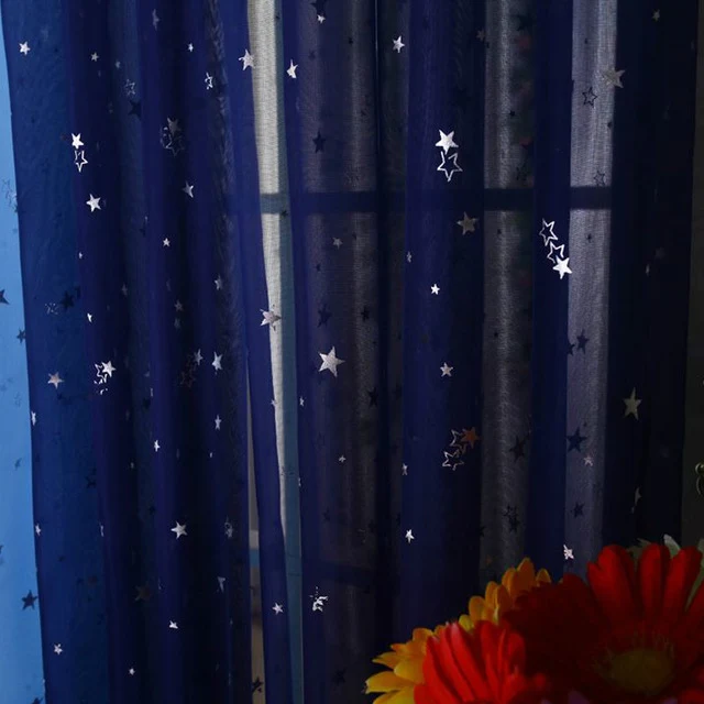 White Star Tulle Curtains Modern Curtains for Living Room Transparent Tulle Curtains Window Drapes Sheer for the Bedroom 234&15