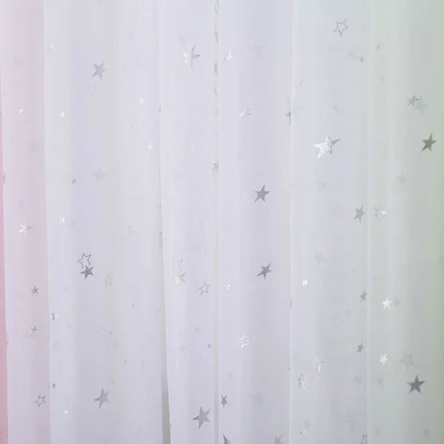 White Star Tulle Curtains Modern Curtains for Living Room Transparent Tulle Curtains Window Drapes Sheer for the Bedroom 234&15