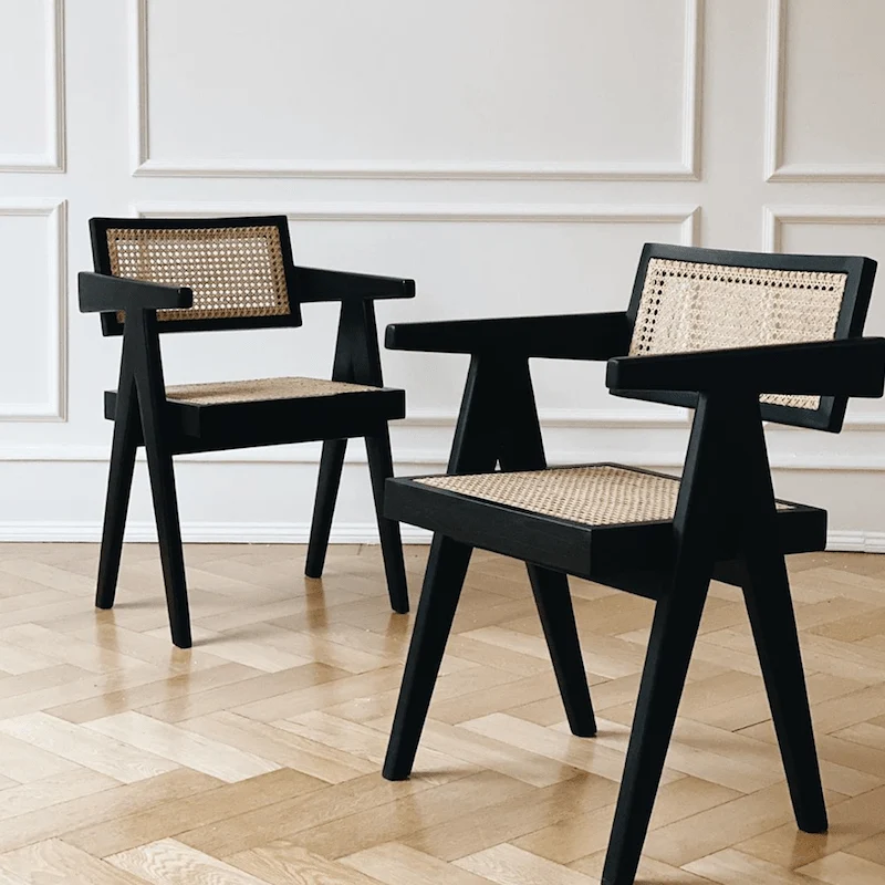 Office Chair mit Wiener Geflecht schwarz - Detjer