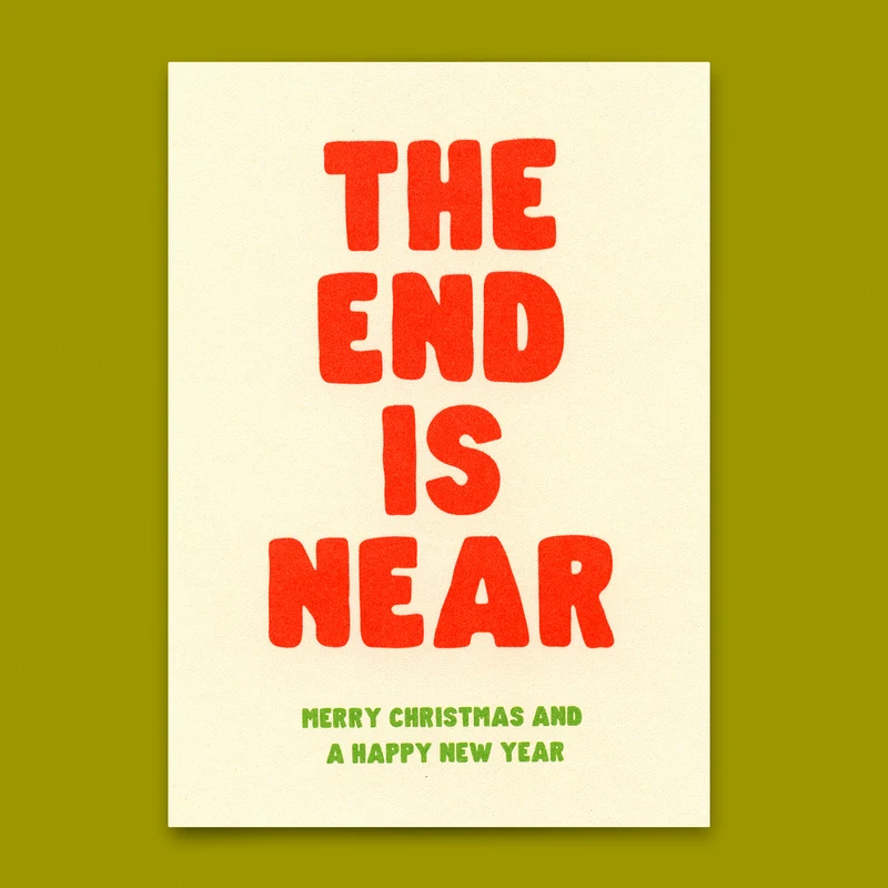 Postkarte "Christmas The end is near" | Ausgefallene Postkarte zu Weihnachten