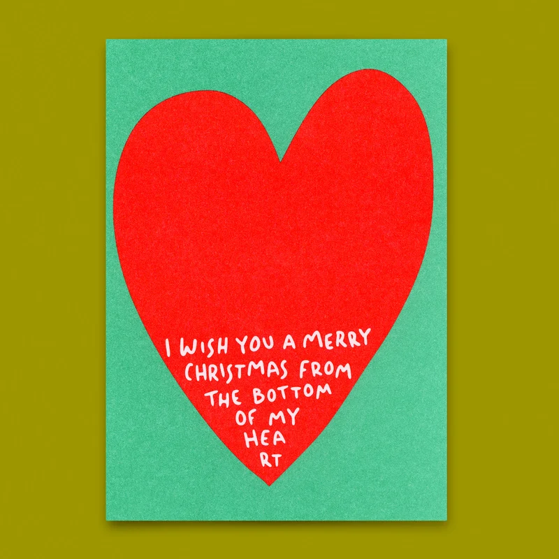 Postkarte "Bottom of my heart" | Schöne Postkarte zu Weihnachten