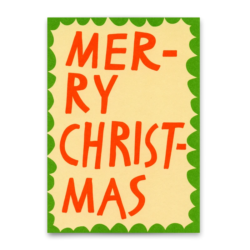Postkarte "Merry Christmas Scherenschnitt" | Besondere Postkarte zu Weihnachten