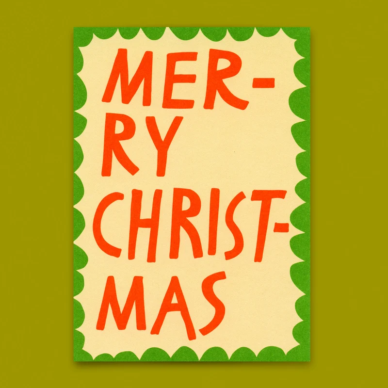 Postkarte "Merry Christmas Scherenschnitt" | Besondere Postkarte zu Weihnachten