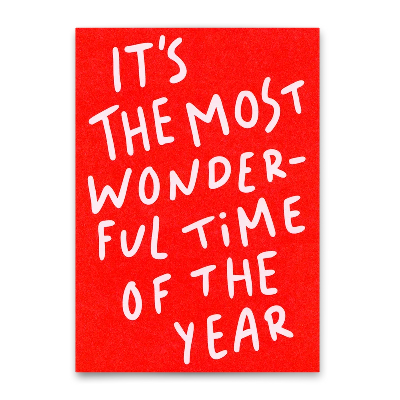 Postkarte "It's the most wonderful time" | Schöne Postkarte zu Weihnachten