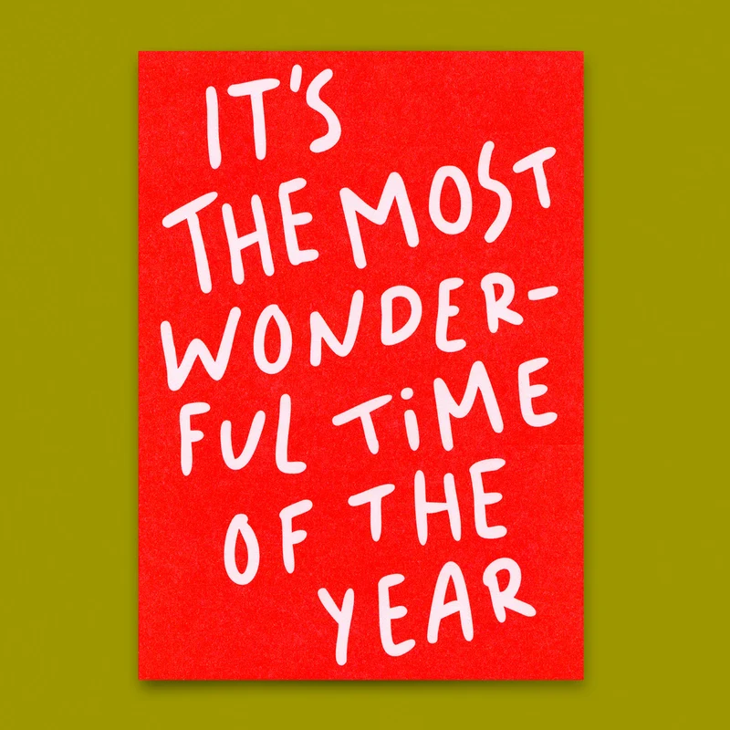 Postkarte "It's the most wonderful time" | Schöne Postkarte zu Weihnachten