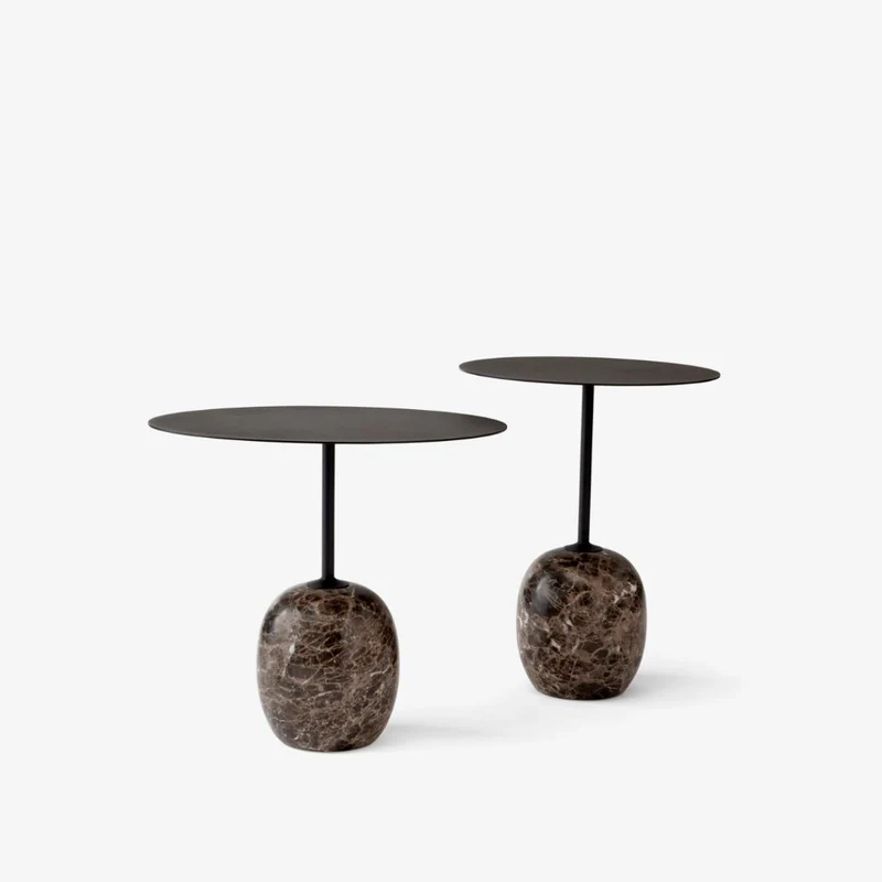 Beistelltisch Lato LN8 rund Warm Black/Emperador - &Tradition