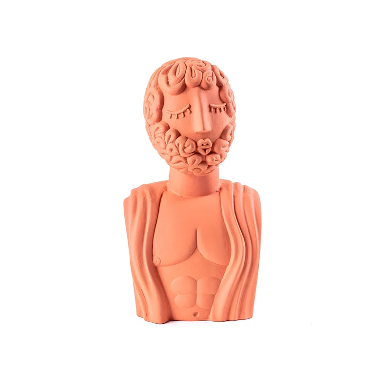 Seletti Magna Graecia Büste aus Terrakotta – griechische Büste Mann & Poppea