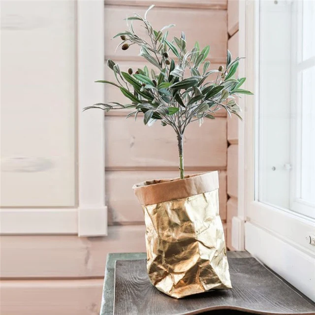 Washable Kraft Paper Bag Plant Flowers Pots Multifunction Home wear-resistant Storage Bags Reuse Environmentally friendly bag