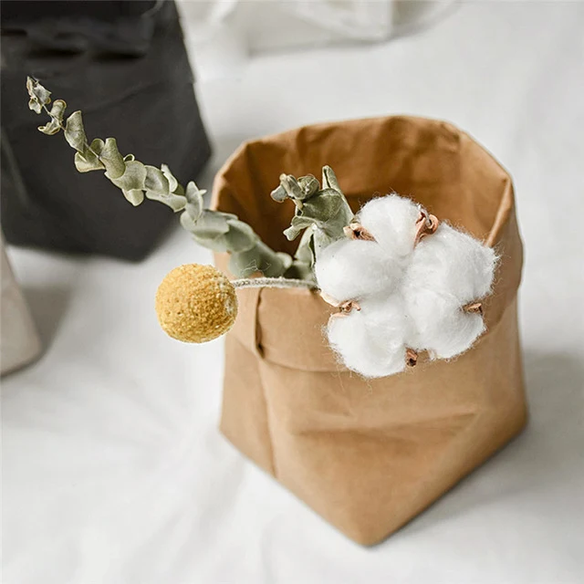 Washable Kraft Paper Bag Plant Flowers Pots Multifunction Home wear-resistant Storage Bags Reuse Environmentally friendly bag
