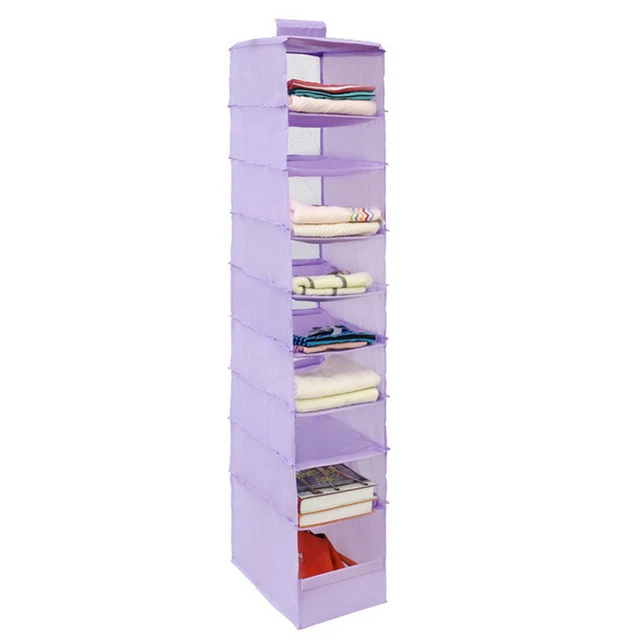 HIPSTEEN Nine Layers Durable Oxford Cloth Organizer Rack Wardrobe Clothes Storage Hanging Bag