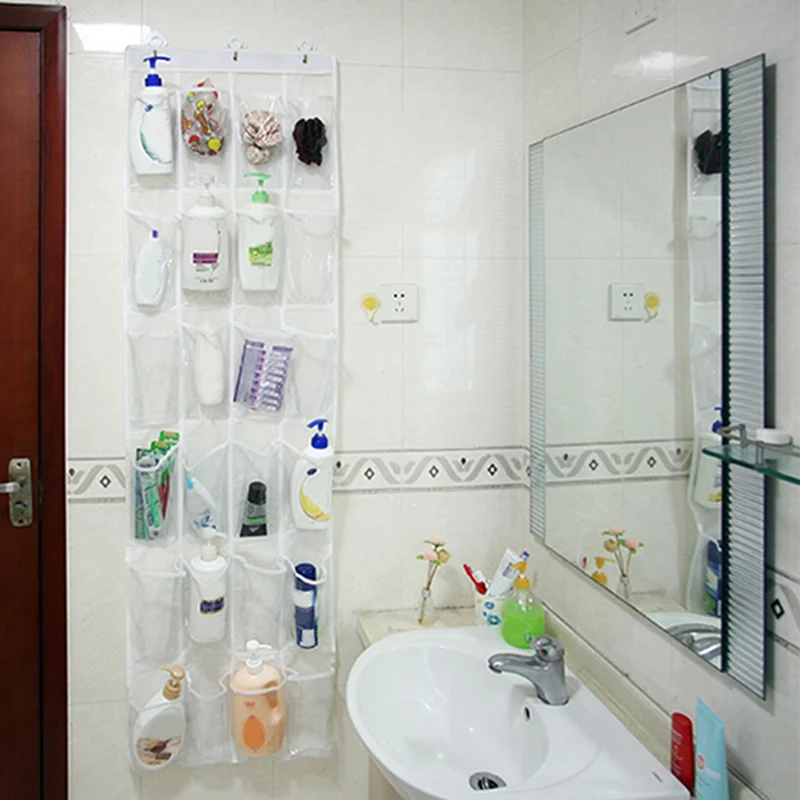 24 Pockets Storage Bag Hanging Shoes Holder Room Door Back Bags Bathroom Sundries Organizer Home Storage