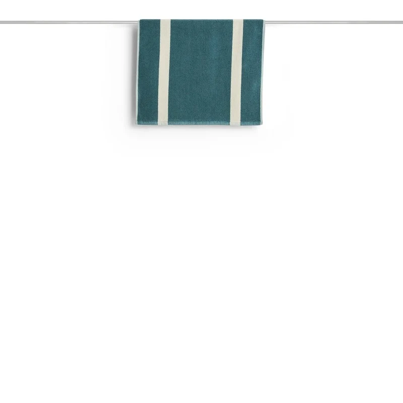 Badematte „Stripe Petrol Blue“ 50x80cm | Weiche Baumwolle | HAY