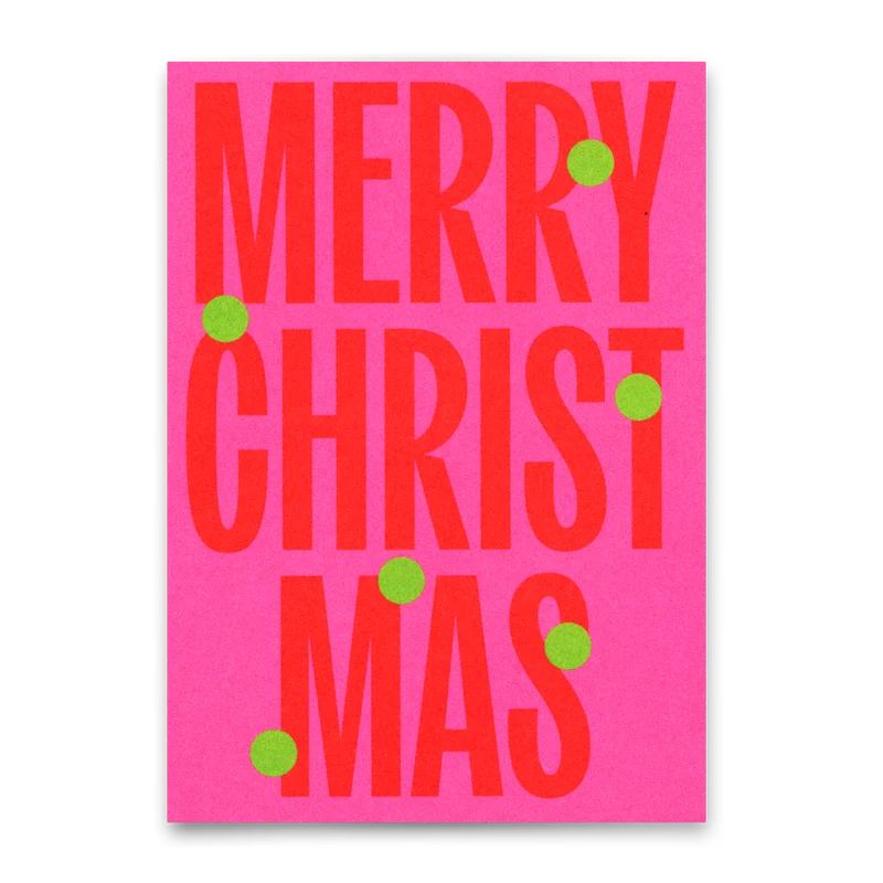 Postkarte "Merry Christmas Huge Type" | Coole Postkarte zu Weihnachten