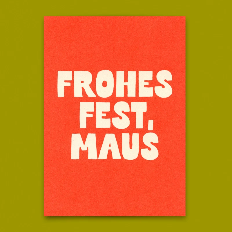 Postkarte "Frohes Fest Maus" | Coole Postkarte zu Weihnachten
