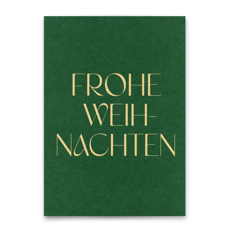 Postkarte "Frohe Weihnachten Grün" | Schöne Postkarte zu Weihnachten
