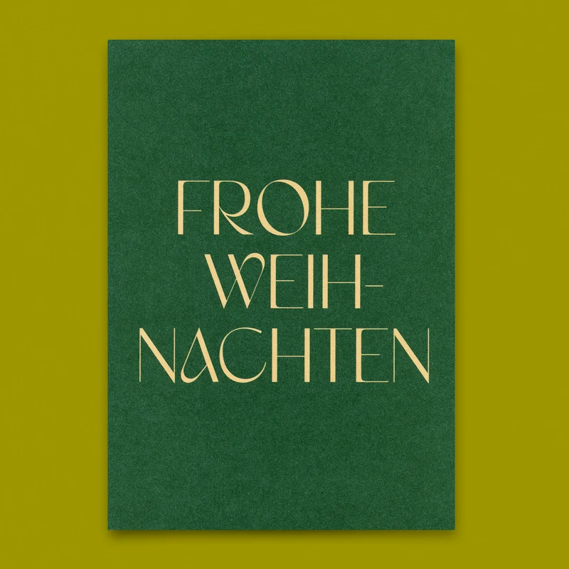 Postkarte "Frohe Weihnachten Grün" | Schöne Postkarte zu Weihnachten