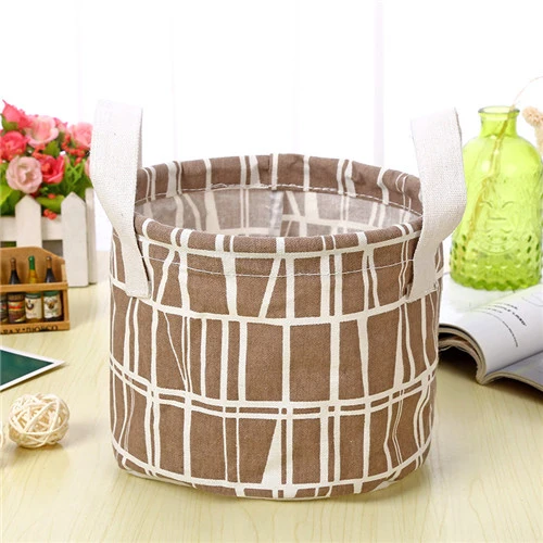 Cute Printing Cotton Linen Desktop Storage Organizer Sundries Storage Box Cabinet Underwear Storage Basket Fast Shipping