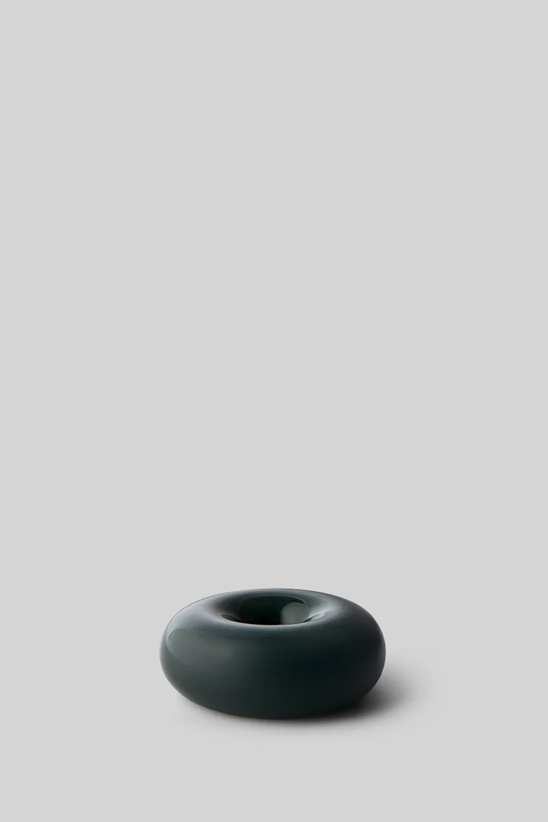 BOB CANDLE HOLDER, SMALL, DARK GREEN