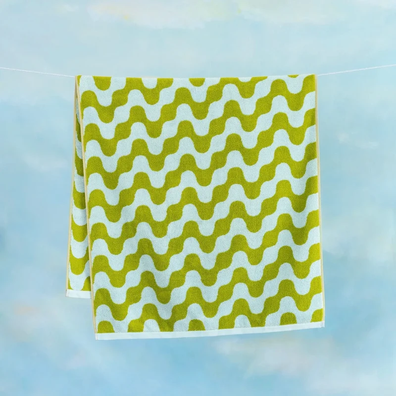 Badetuch “Algen” 70 × 140 cm | Weiche Bio-Baumwolle | Tarta Gelatina