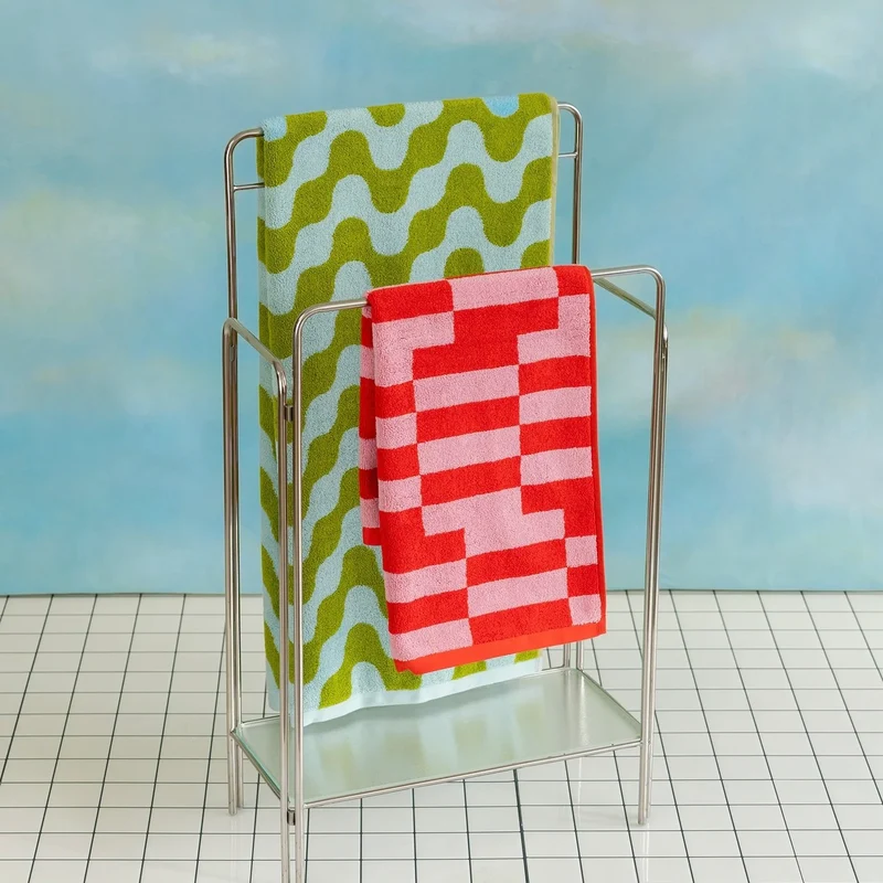 Badetuch “Algen” 70 × 140 cm | Weiche Bio-Baumwolle | Tarta Gelatina