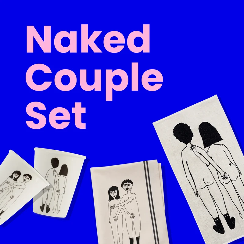 Naked Couple Set | Illustrationen für Küche, Bad & Alltag