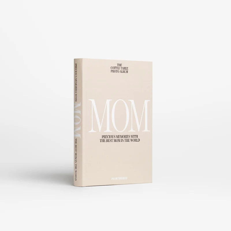 Fotobuch “Mom” Beige | Erinnerungsbuch für Mama | PRINTWORKS