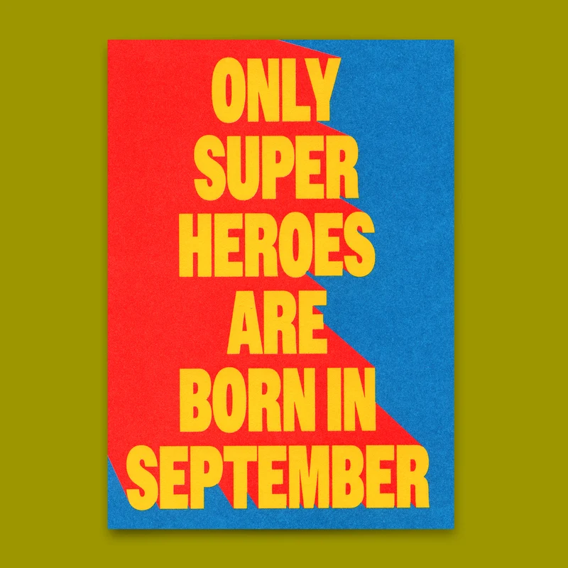 Postkarte "Superheroes September" | Coole Karte zum Geburtstag