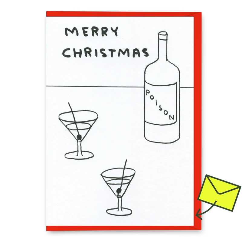 Grußkarte "Merry Christmas poison" | David Shrigley