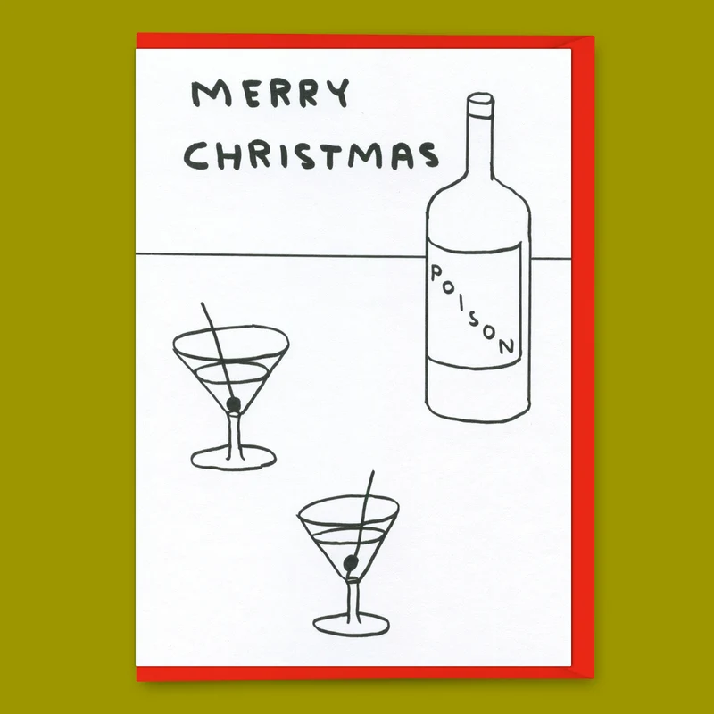 Grußkarte "Merry Christmas poison" | David Shrigley