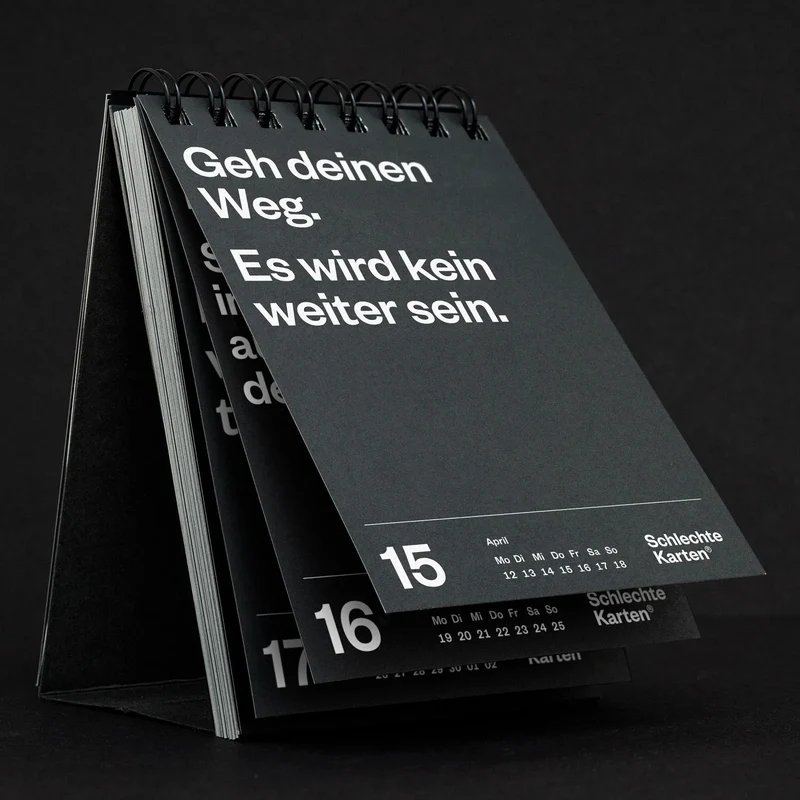 Tischkalender „Demotivierender Tischkalender 2027“ | 52 Wochen | Schlechte Karten