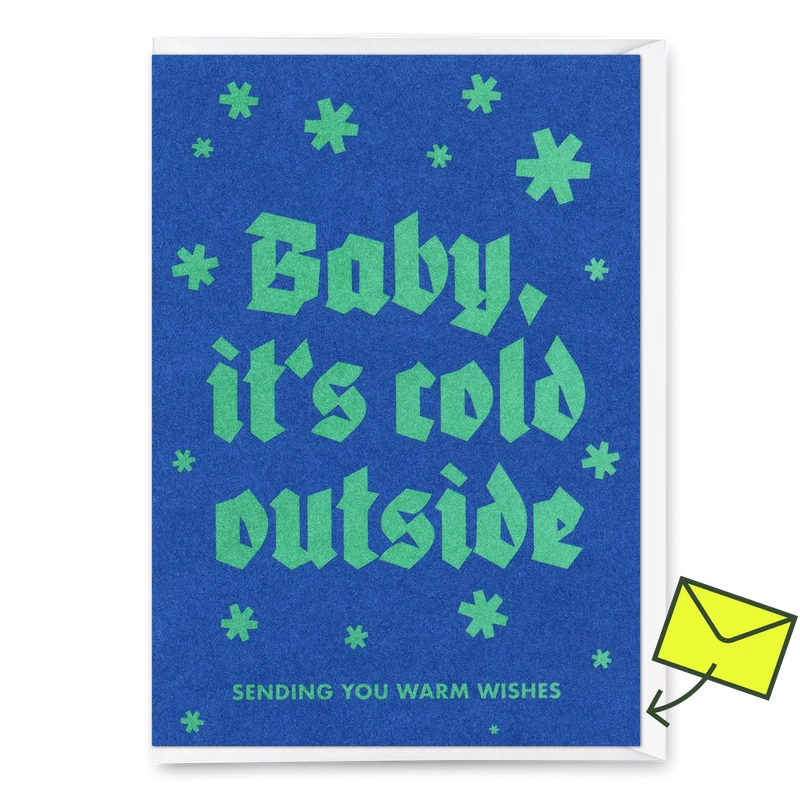 Grußkarte "Baby its cold outside" | Schöne Klappkarte zu Weihnachten