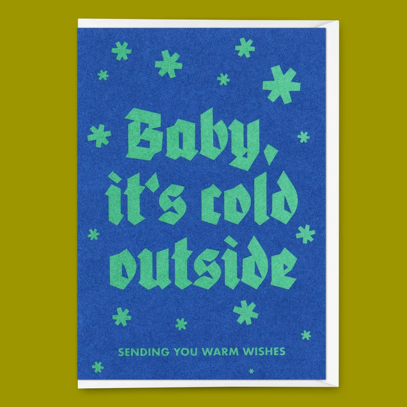 Grußkarte "Baby its cold outside" | Schöne Klappkarte zu Weihnachten